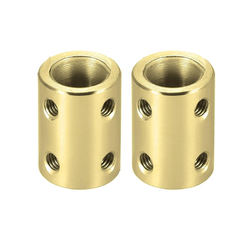 Boxonly Shaft Coupling 10mm to 10mm Bore Coupler Connector Joint Motor Accessories D16mm x L22mm for 3D Printer Encoder CNC Machine,Brass Color - Image 1